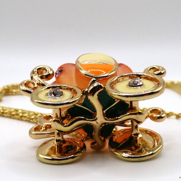 3-D Cinderella Pumpkin Carriage Pendant Necklace - Picture 6 of 12